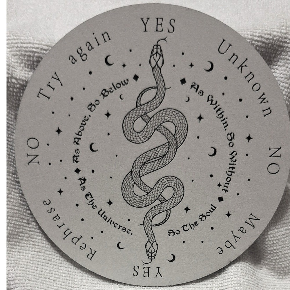Double Sided Wooden Pendulum Dowsing Board Snake Celestial Altar Decor